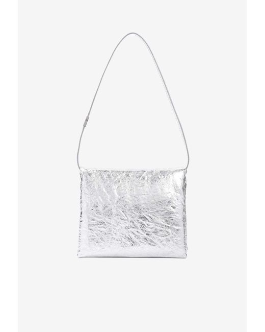 Marni White Prisma Leather Top Handle Bag
