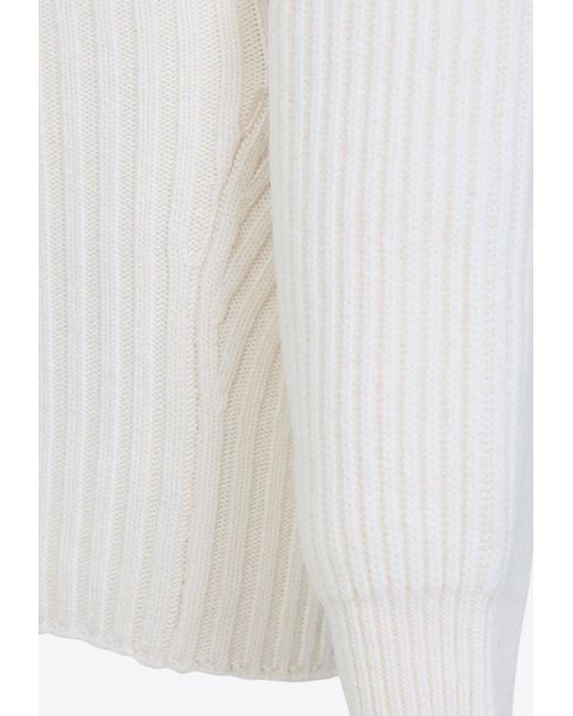 Jean Paul Gaultier White Wool Mini Dress With Mesh Inserts