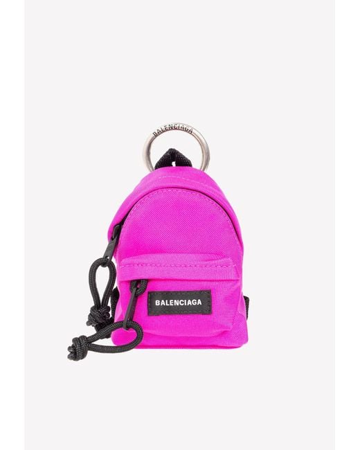 Balenciaga Pink Micro Backpack Keyring