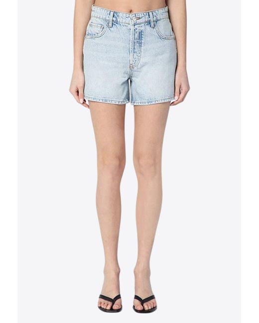 Anine Bing Blue Dalton Mini Denim Shorts