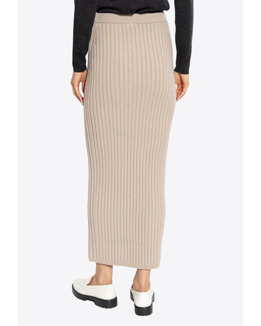 Max Mara Natural Seta Wool And Cashmere Skirt