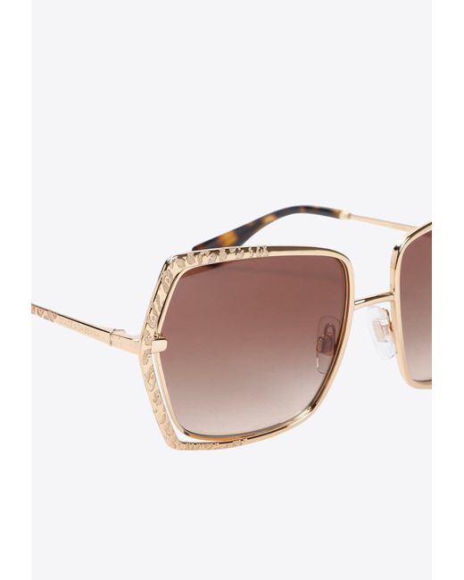 Dolce & Gabbana Metallic Butterfly Metal Sunglasses