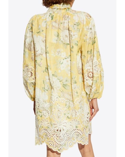 Zimmermann Yellow Acacia Broderie Anglaise Mini Dress