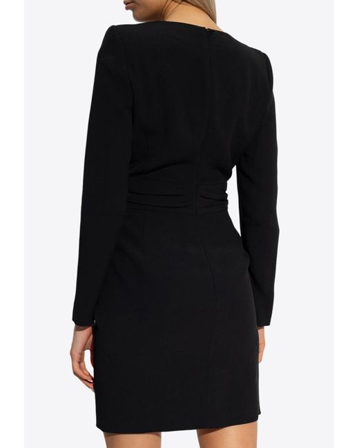 Emporio Armani Black Plunging Neckline Mini Dress