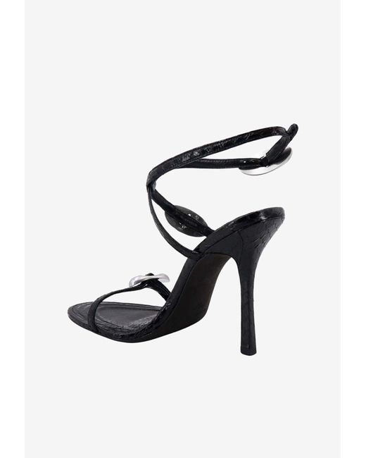Alexander Wang Black Dome 105 Water Snake Strappy Sandals