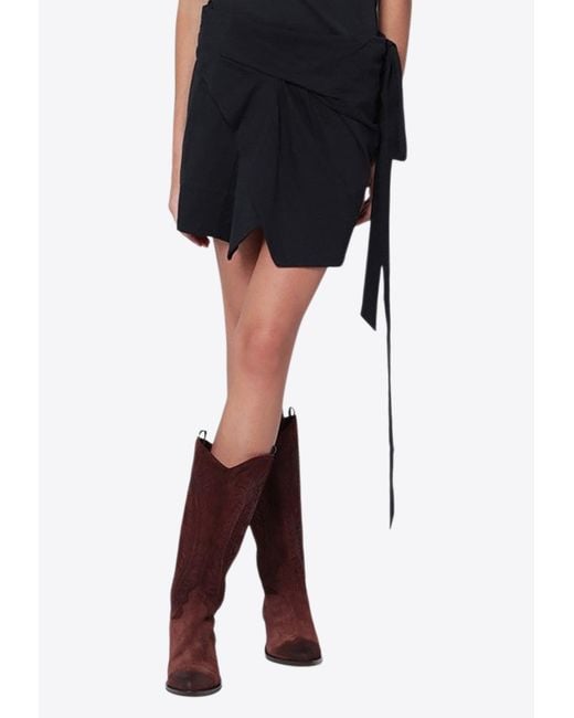 Isabel Marant Black Berenice Mini Wrap Skirt
