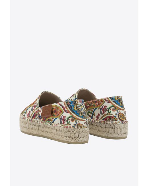 Etro White Paisley Patterned Espadrilles