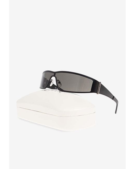 McQueen Gray Logo Shield Sunglasses