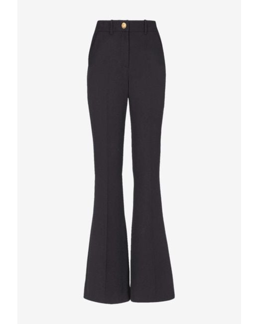 Balmain Black Grain De Poudre Tailored Pants