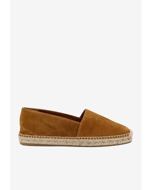Céline Brown Logo Suede Espadrilles for men