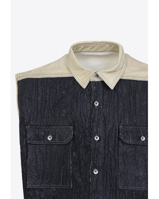 Rick Owens Black Button-Up Vest for men