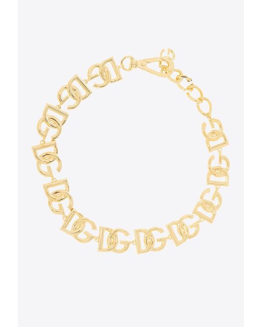 Dolce & Gabbana Metallic Dg Logo Choker