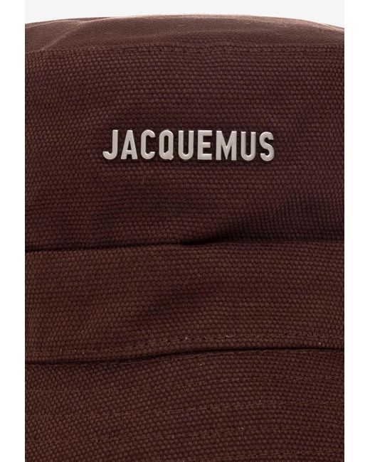 Jacquemus Brown Gadjo Logo Lettering Bucket Hat