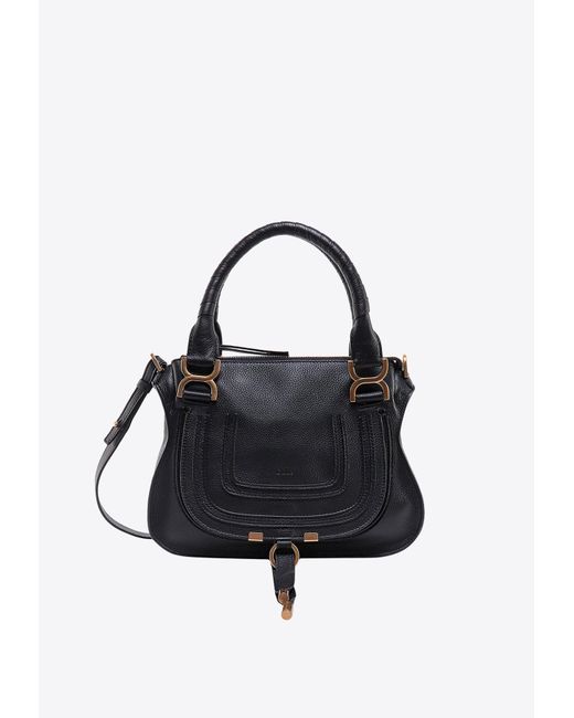 Chloé Black Small Marcie Leather Top Handle Bag