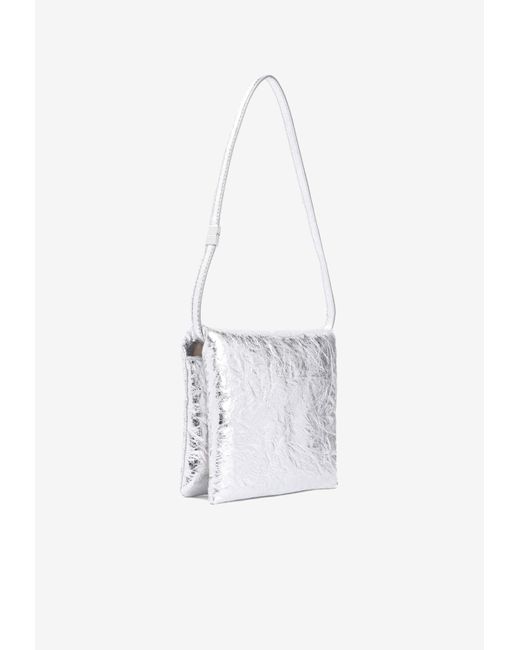 Marni White Prisma Leather Top Handle Bag