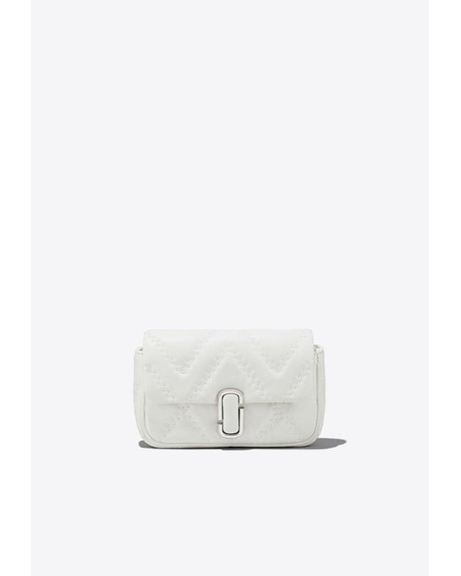 Marc Jacobs White The Mini J Marc Quilted Leather Crossbody Bag