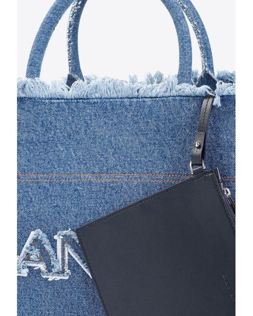Lanvin Blue Logo Denim Tote Bag