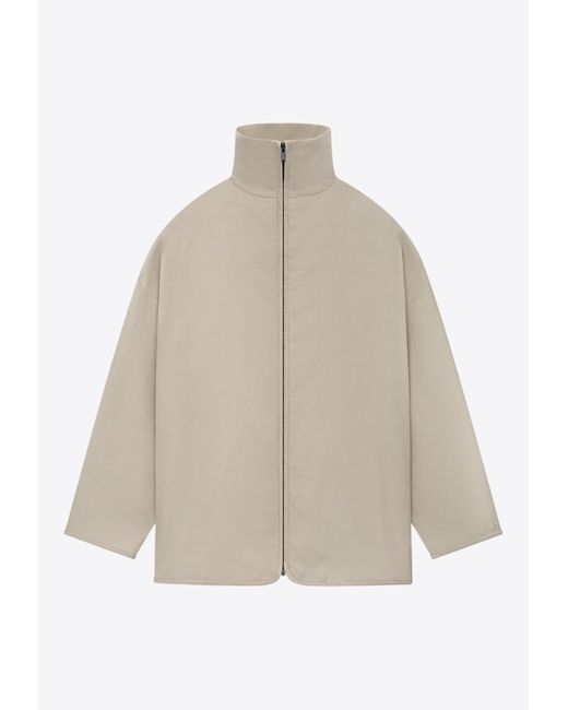 Fear Of God Men's Natural High-Neck Wool Zipped Jacket