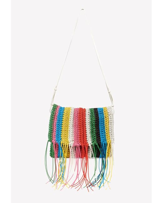 Chloé Multicolor Striped Knit Clutch