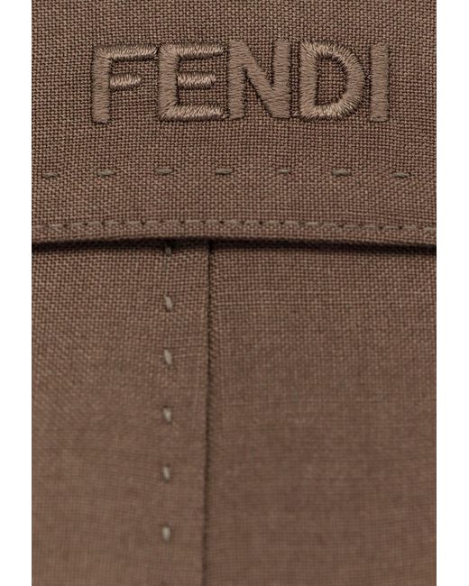 Fendi Brown Single-Breasted Wool Blazer