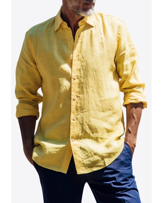 Les Canebiers Yellow Divin Button-Up Shirt for men