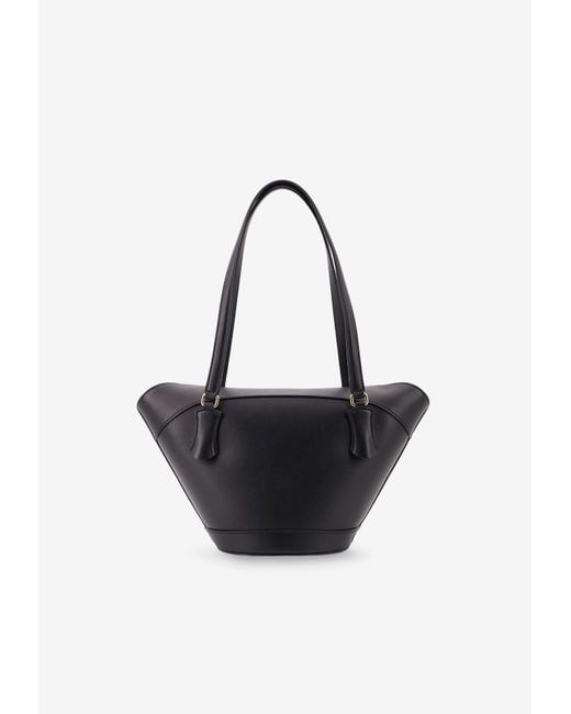 Dolce & Gabbana Black Capri Crow's Nest Calf Leather Tote Bag