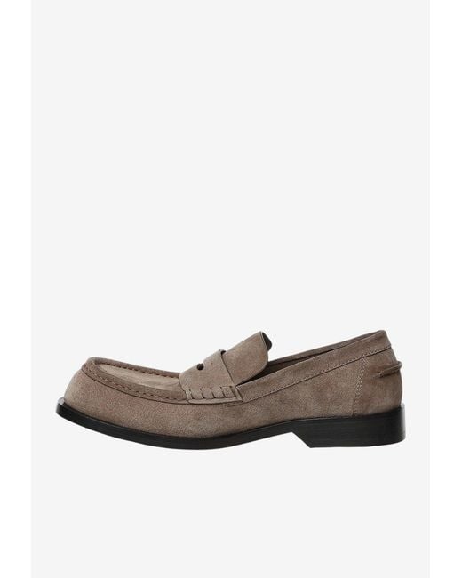 Loewe Brown Suede Leather Loafers for men