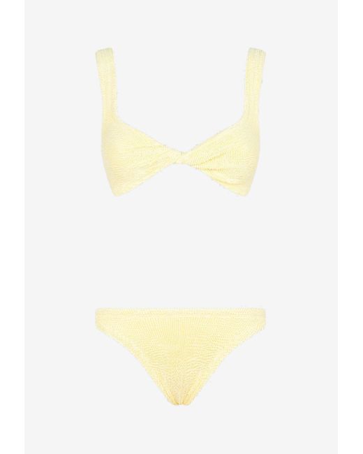 Hunza G Synthetic Juno Crinkleknit Bikini Set in Yellow Lyst Canada