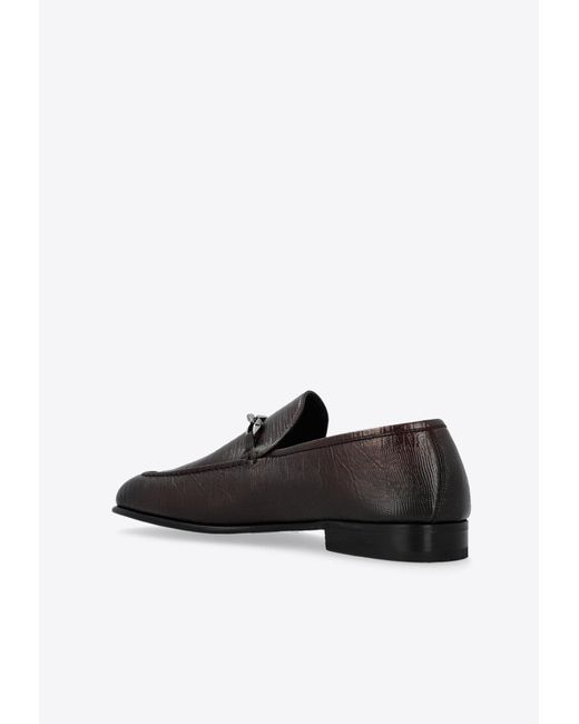 Jimmy Choo Brown Marti Leather Loafers for men