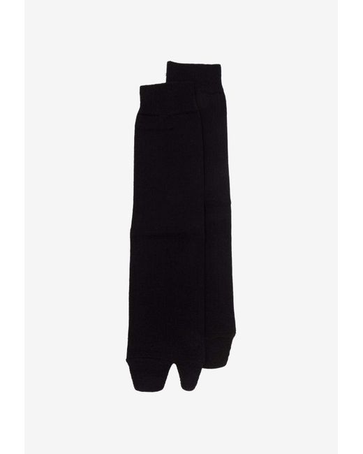 Maison Margiela Black Tabi Crew-Length Socks for men