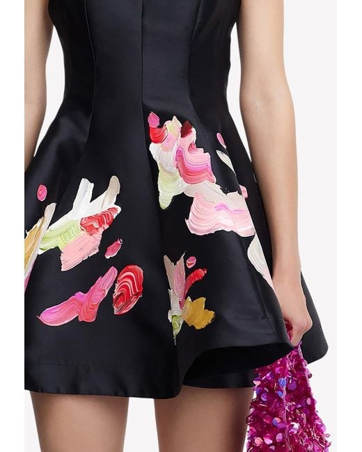 Acler Samstone Abstract Print Flared Mini Dress