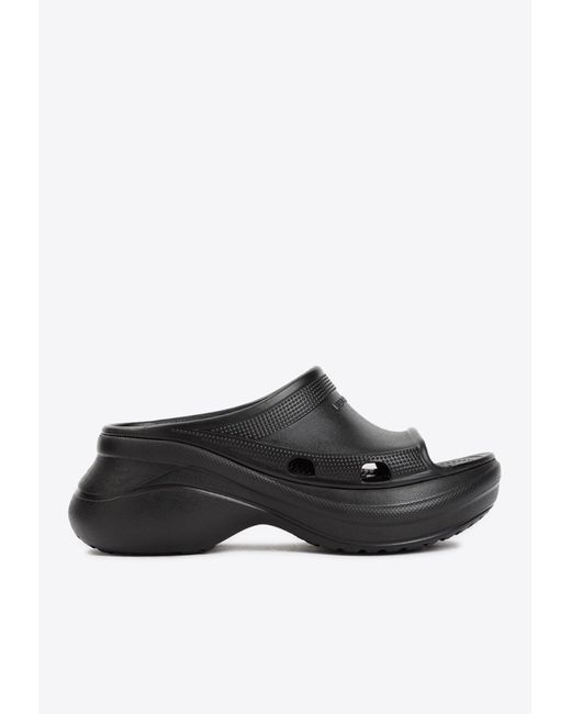 Balenciaga Brown X Crocs Logo Pool Rubber Sandals