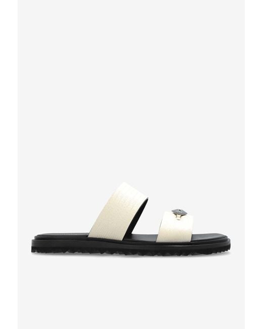 Jimmy Choo Raiden Leather Sandals in White for Men | Lyst