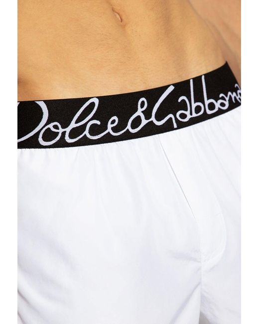 Dolce & Gabbana White Logo Swim Briefs for men