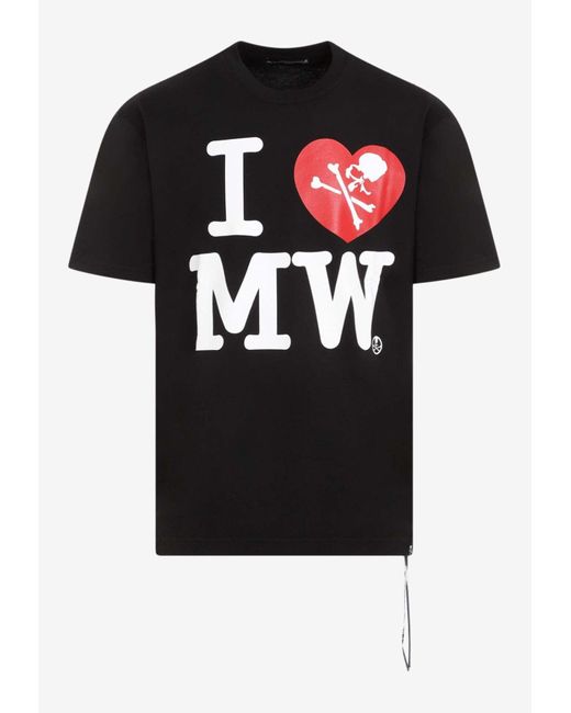 Mastermind Japan Black I Love Mw Crewneck T-Shirt for men