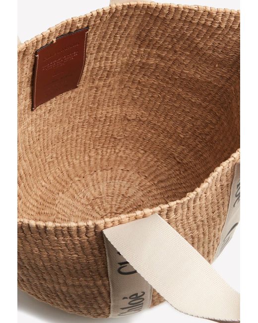 Chloé Natural Large Woody Basket Tote Bag