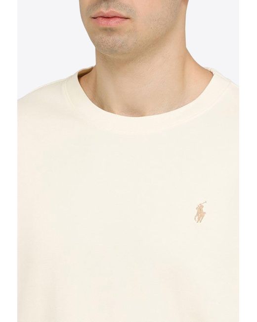 Polo Ralph Lauren Natural Logo Embroidered Crewneck Sweatshirt for men