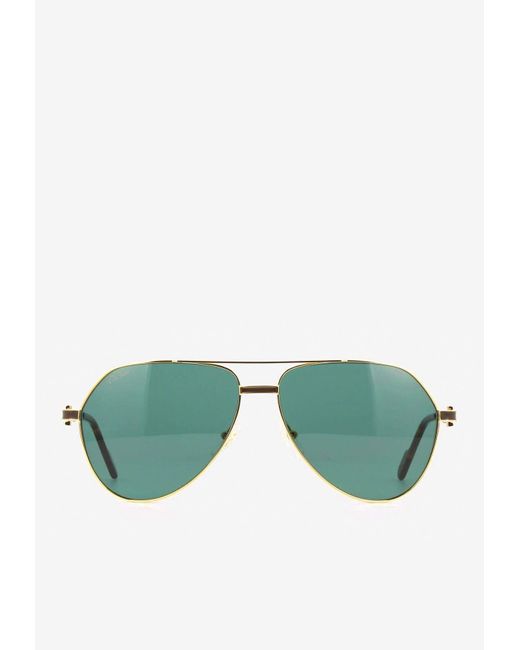 Cartier Premiere De Aviator Sunglasses in Green | Lyst UK