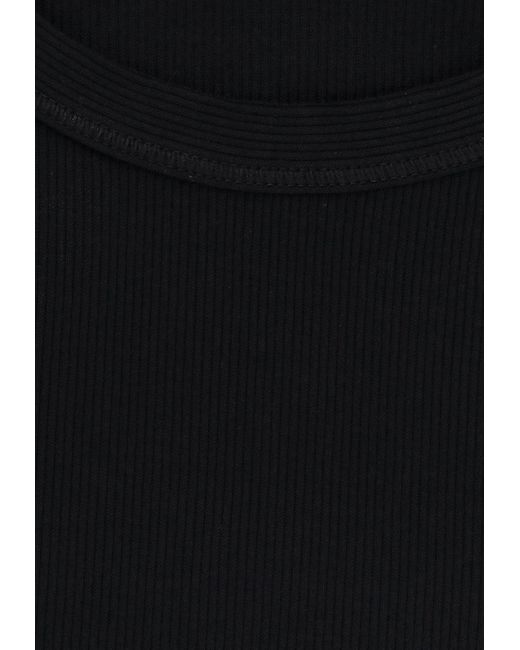Dolce & Gabbana Black Logo Patch Ribbed Tank Top for men