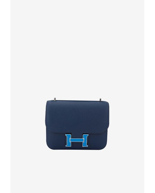 Hermès Constance 18 In Blue De Prusse Epsom Leather With Blue Frida Enamel Hardware