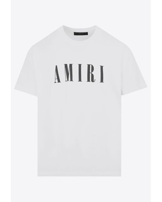 Amiri White Logo Print Short-Sleeved T-Shirt for men