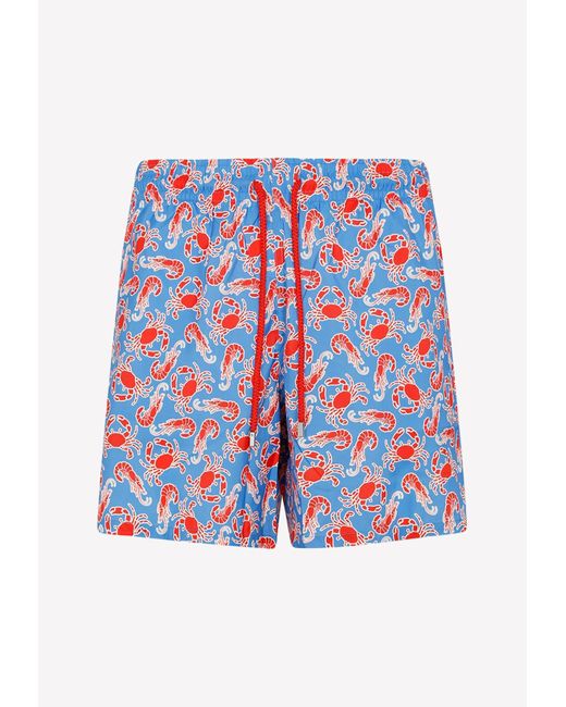 Vilebrequin Red Mahina Crab Print Swim Shorts for men