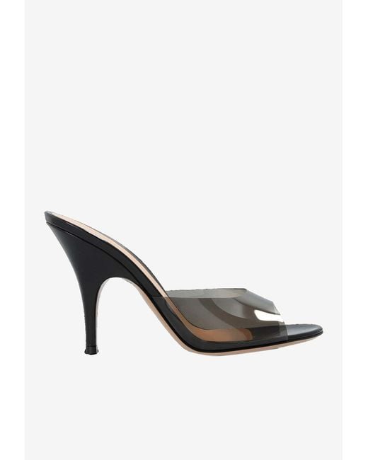 Gianvito Rossi Black Sofia 95 Plexi Mules
