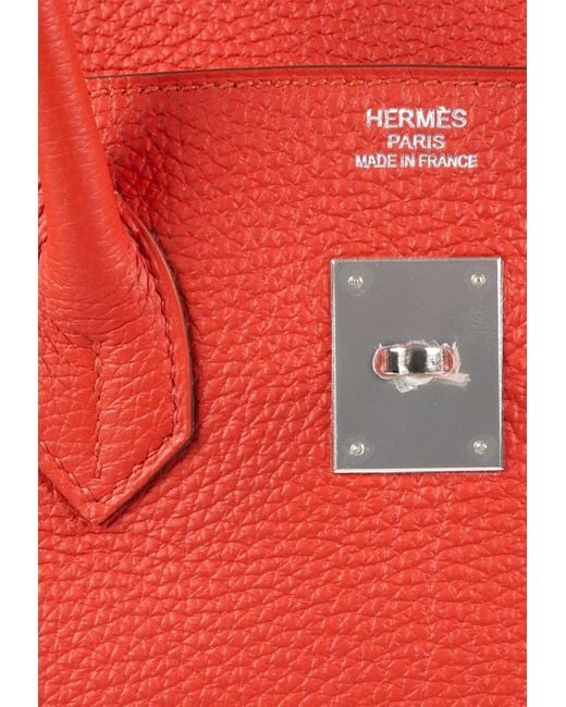 Hermès Birkin 35 In Capucine Togo With Palladium Hardware in Red