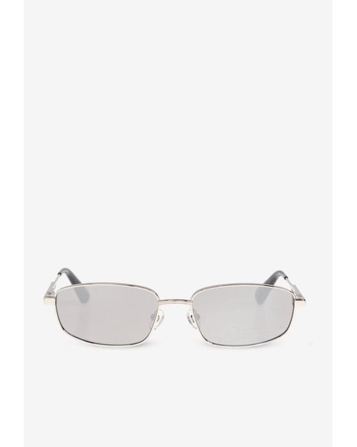 Jacquemus White Rectangular Logo Sunglasses