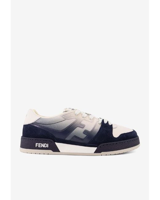 Fendi Blue Match Gradient Leather Sneakers for men