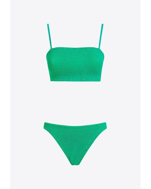 Hunza G Green Gigi Crinkled Bikini
