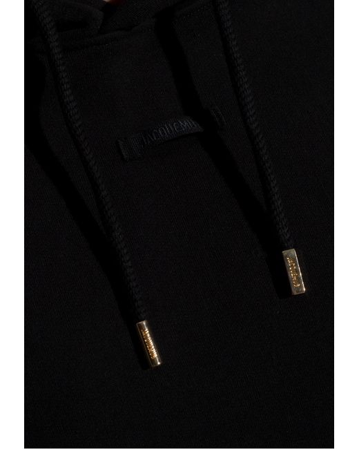 Jacquemus Black Logo-Embroidered Hooded Sweatshirt