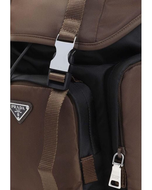 Prada Black Triangle Logo Re-Nylon Backpack for men