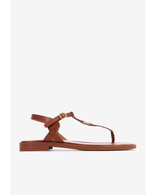 Chloé Brown Marcie Flat Leather Sandals